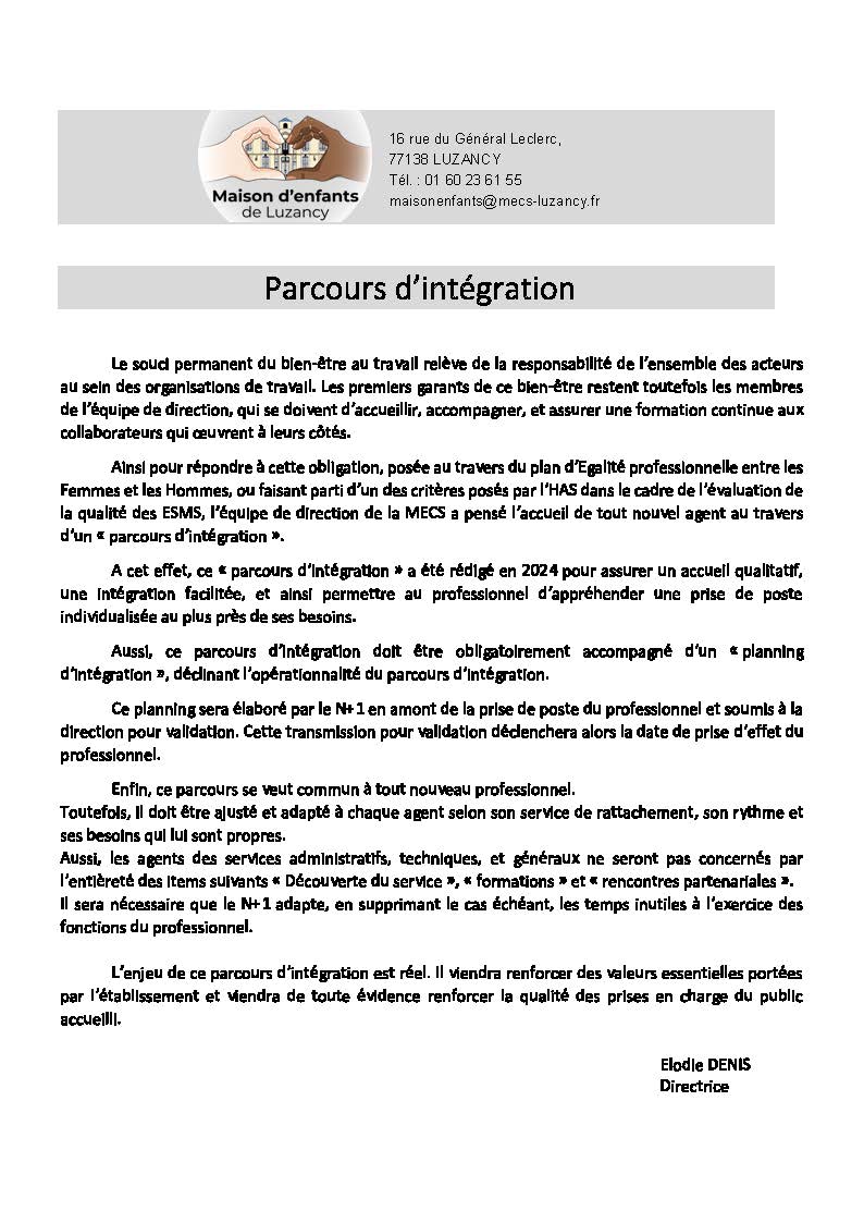 Parcours intégration